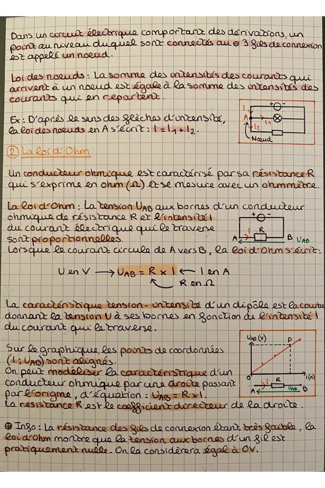 Dans un circuit électrique comportant des derivations, un
point au niveau duquel sont connectés au o 3 fils de connexion
est appelé un noeud