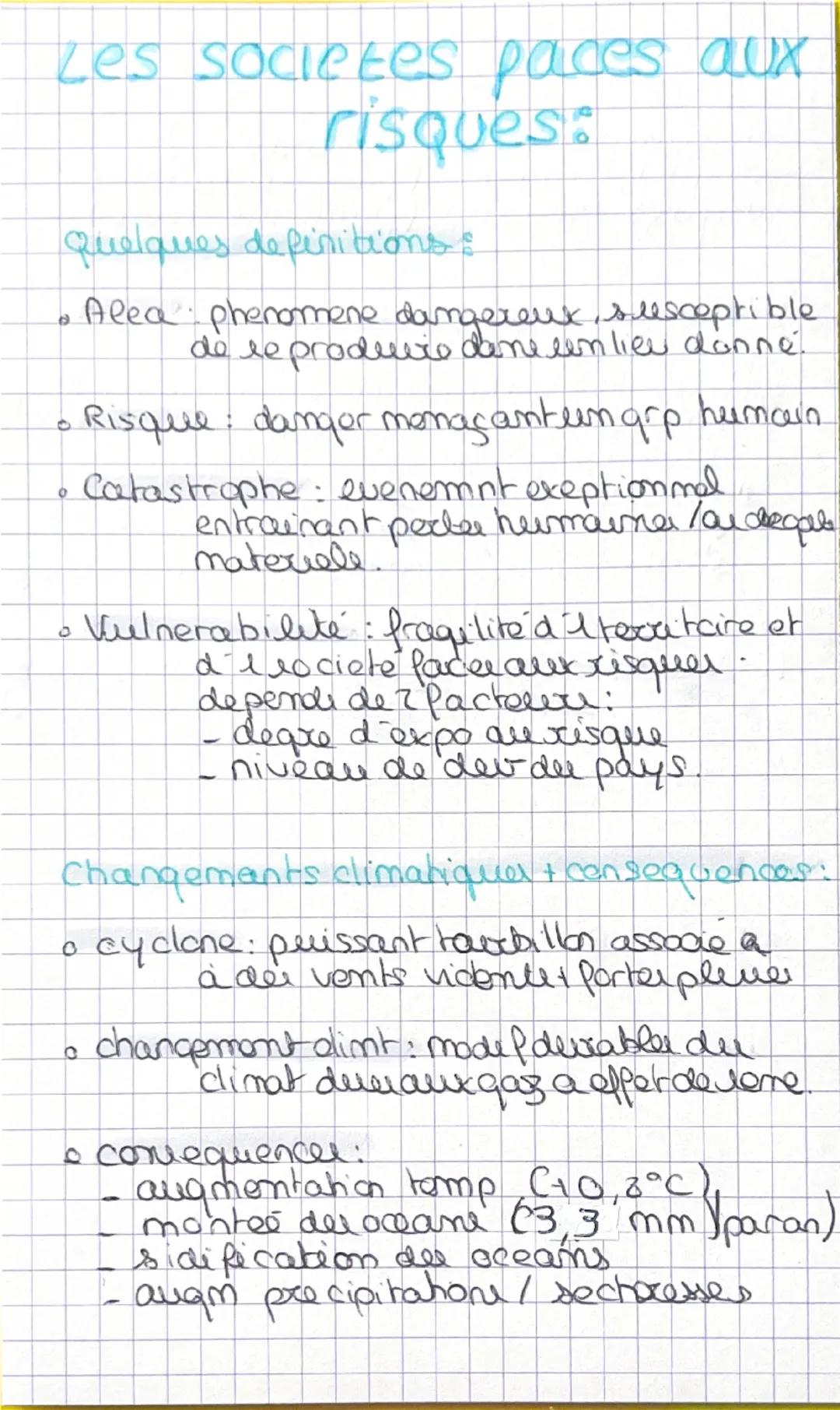 Les societes paces aux
risques:
0
0
quelques definitions:
Alea phenomene dangereux, susceptible
de reproduce done unlice donne.
Risque dange