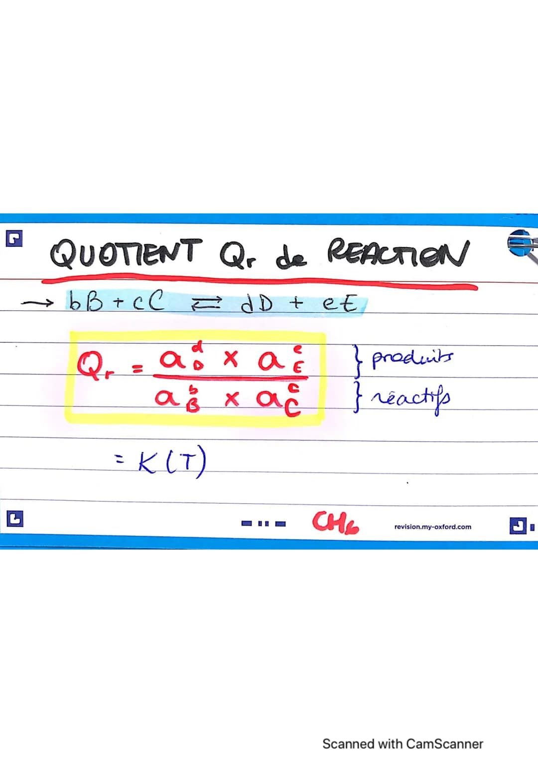 TRANSFORMATION LIMITÉE/NON-TOTALE
Là l'état final
-qt de matière des espèces chimiques
ne varient plus
•
tous les réactifs et les produits.