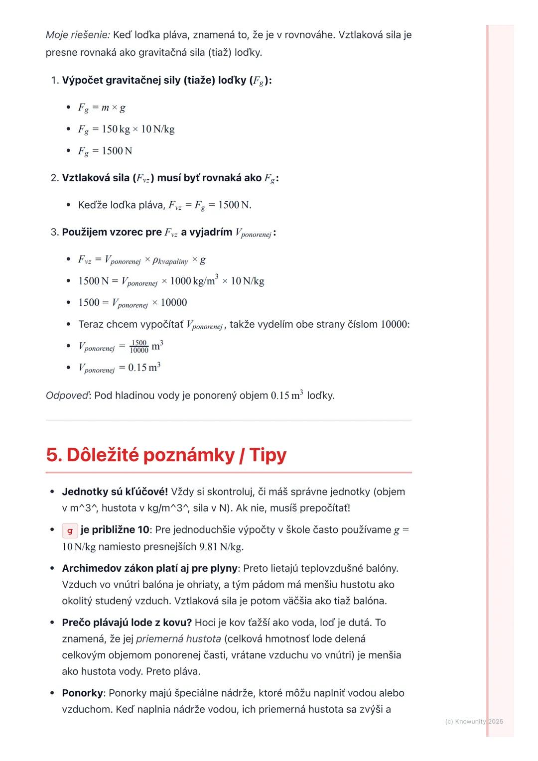 # Vztlaková sila a Archimedov
zákon
1. Prehľad a úvod
Dnes sa budeme učiť o vztlakovej sile a Archimedovom zákone. Je to dôležité,
lebo ná