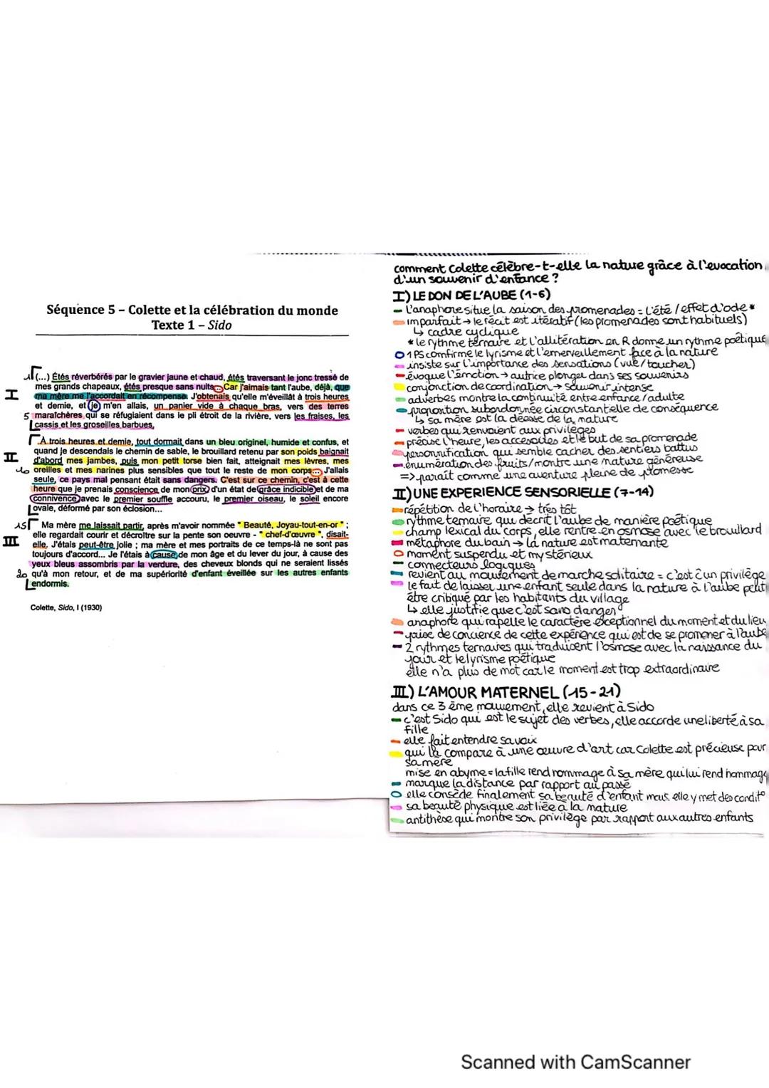 # Séquence 5- Colette et la célébration du monde
Texte 1 - Sido
I
(...) Étés réverbérés par le gravier jaune et chaud, étés traversant le j