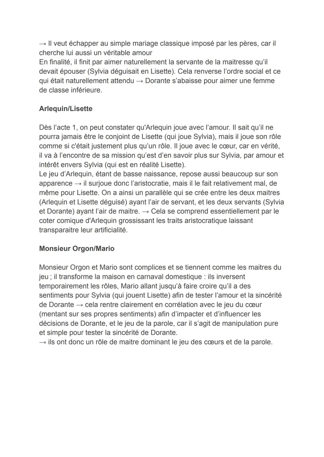 Analyse et lien avec le parcours "Les jeux du cœur et de la
parole" de l'œuvre "Le jeu de l'amour et du hasard" de Marivaux
Lecture cursive