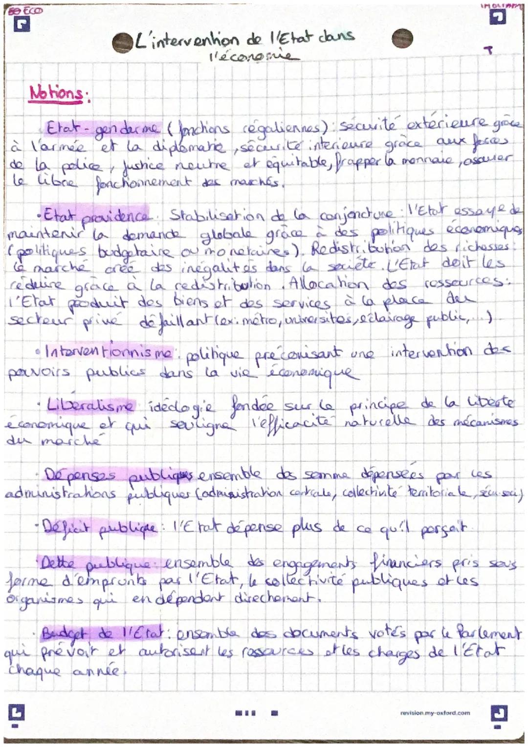 BECO
L'intervention de l'Etat dans
l'économie
INOVAT
7
Notions:
Etat-gen darme (fonctions regaliennes): sécurité extérieure grove
à l'armée