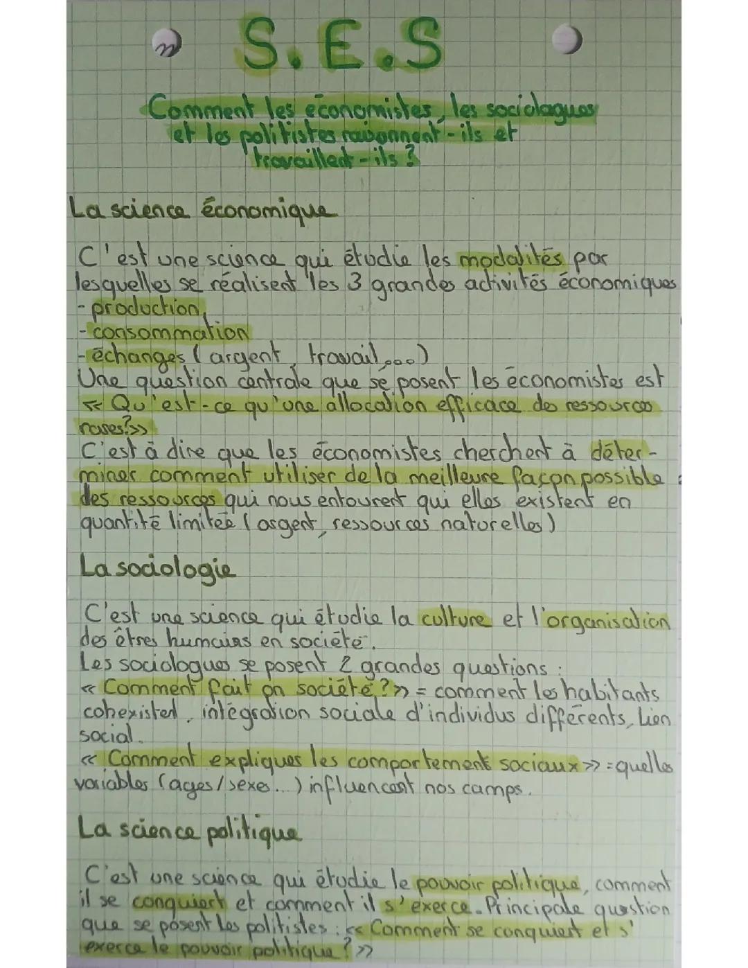 Les économistes,les sociologues et les politistes