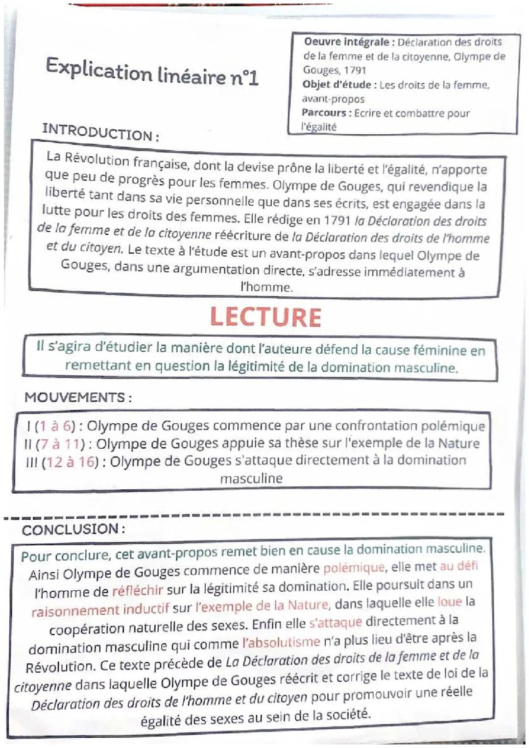 avant propos ddfc explication linéaire