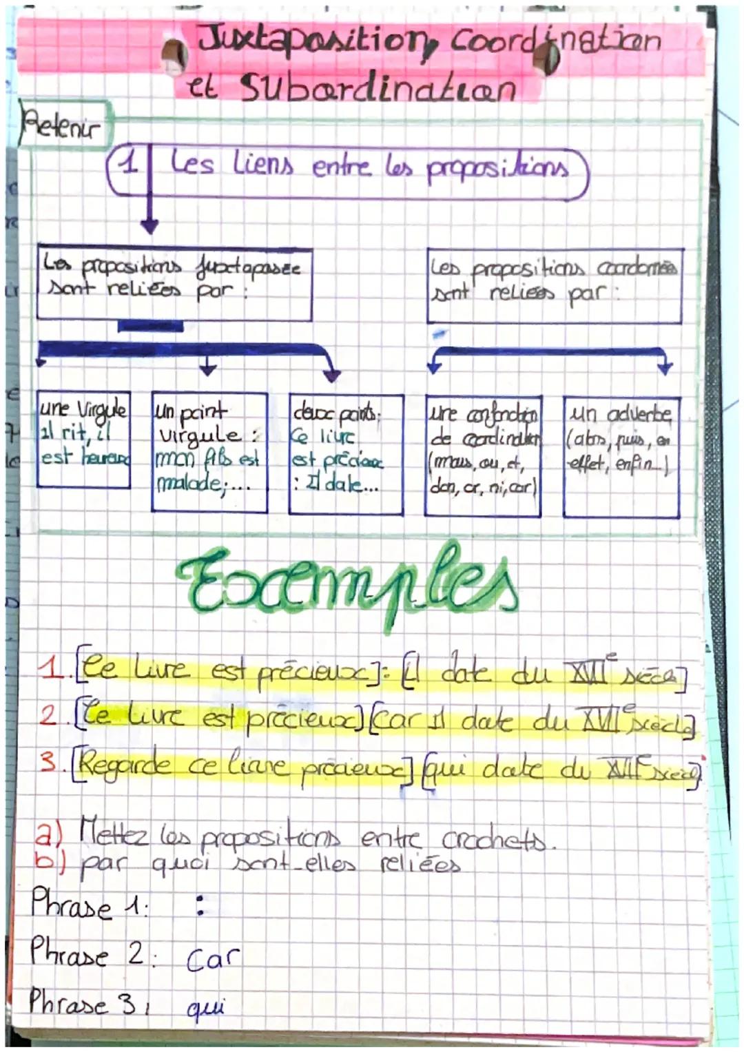 Nous avar man praUET.
Français
6.
• definition...
Une proposition est un
groupe de mots organisé
autour d'un verbe.
(le plus souvent confugu