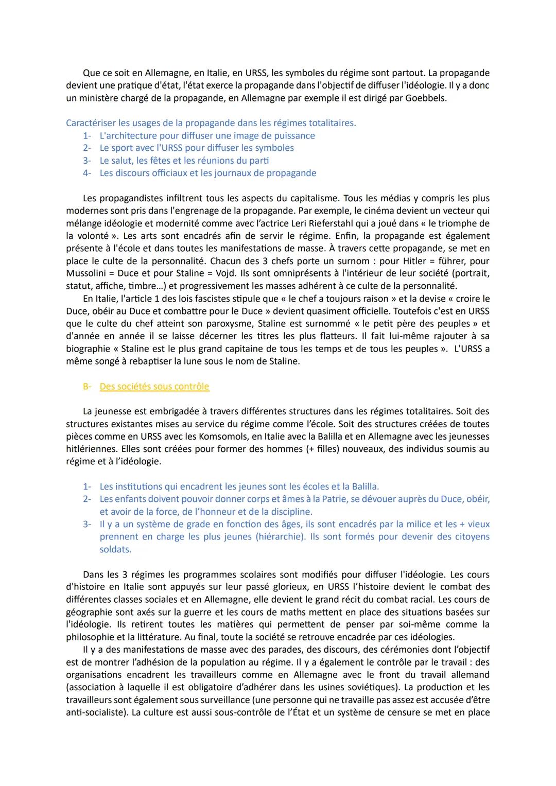 Thème 1 - Fragilité des démocraties, totalitarismes et Seconde Guerre Mondiale (1929-1945)
Chapitre 2 Les régimes totalitaires
Dans la premi