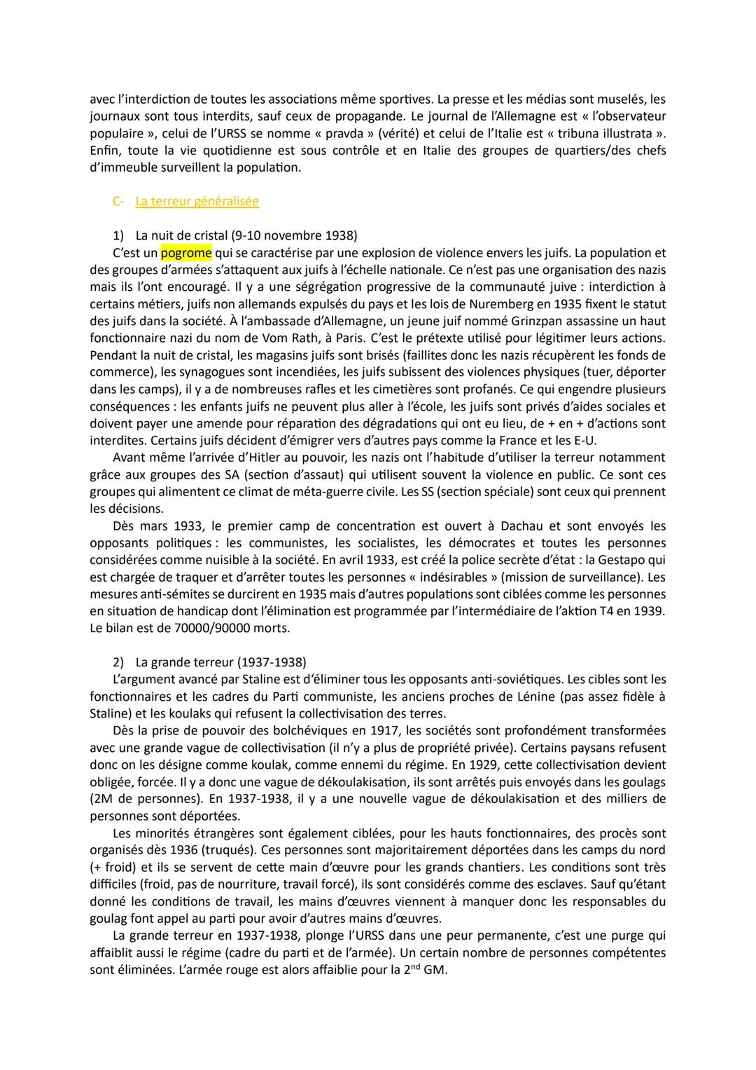 Thème 1 - Fragilité des démocraties, totalitarismes et Seconde Guerre Mondiale (1929-1945)
Chapitre 2 Les régimes totalitaires
Dans la premi