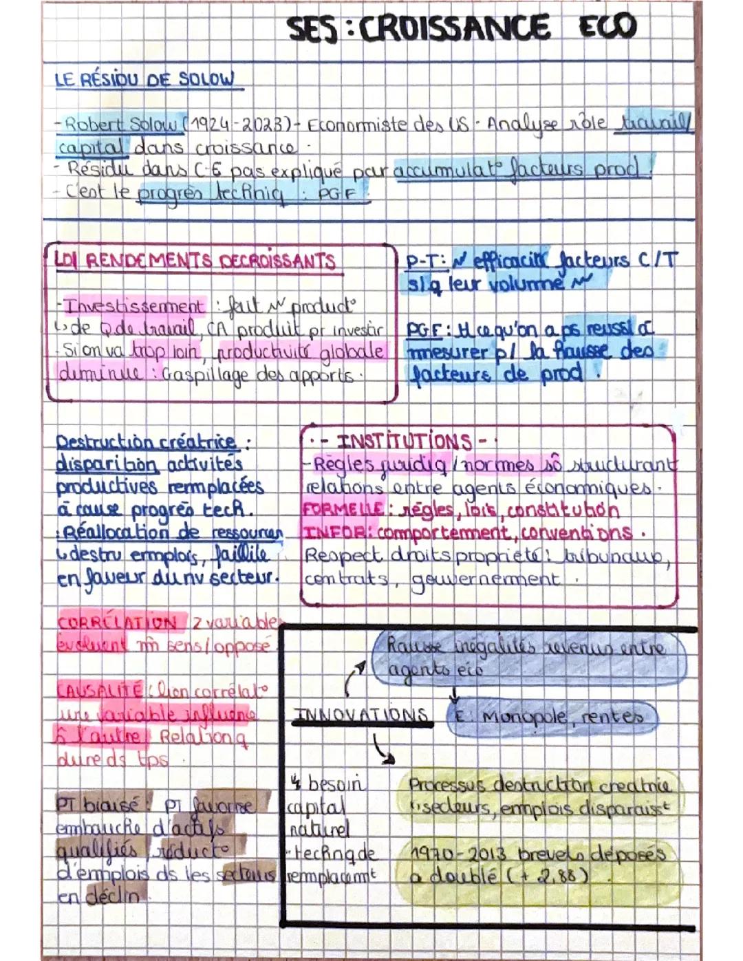 SES- CROISSANCE ÉCONOMIQUE- terminale