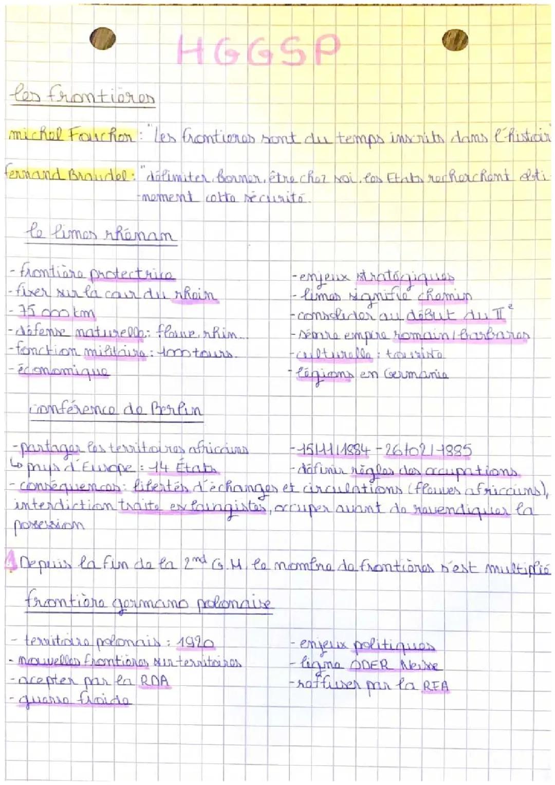 hggsp - les frontières