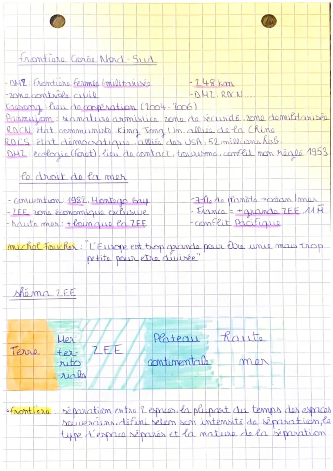 HGG SP
les frontières
michel Fouchor : "les frontières sont du temps inscrits dans l'histoir
fermand Braudel: "delimiter, borner, être chez