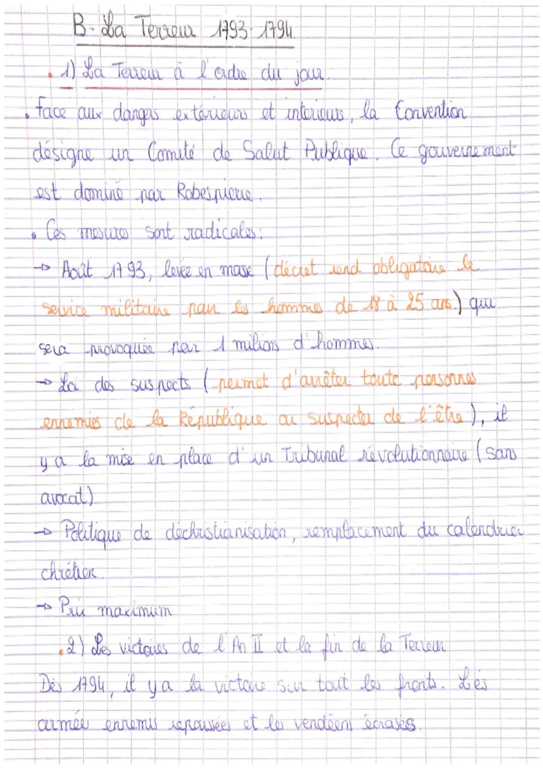 B. La Terreur 1793 1794.
1) La Terreur à l'ordre du jour.
• face aux dangers extérieur et interious, la Convention
désigne un Comité de Salu