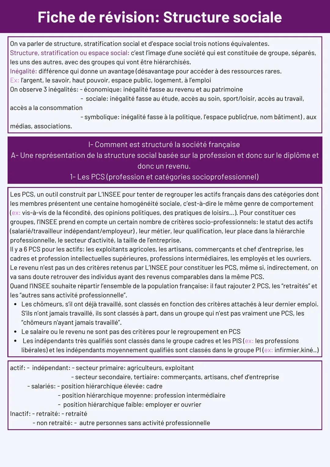 Structure social SES