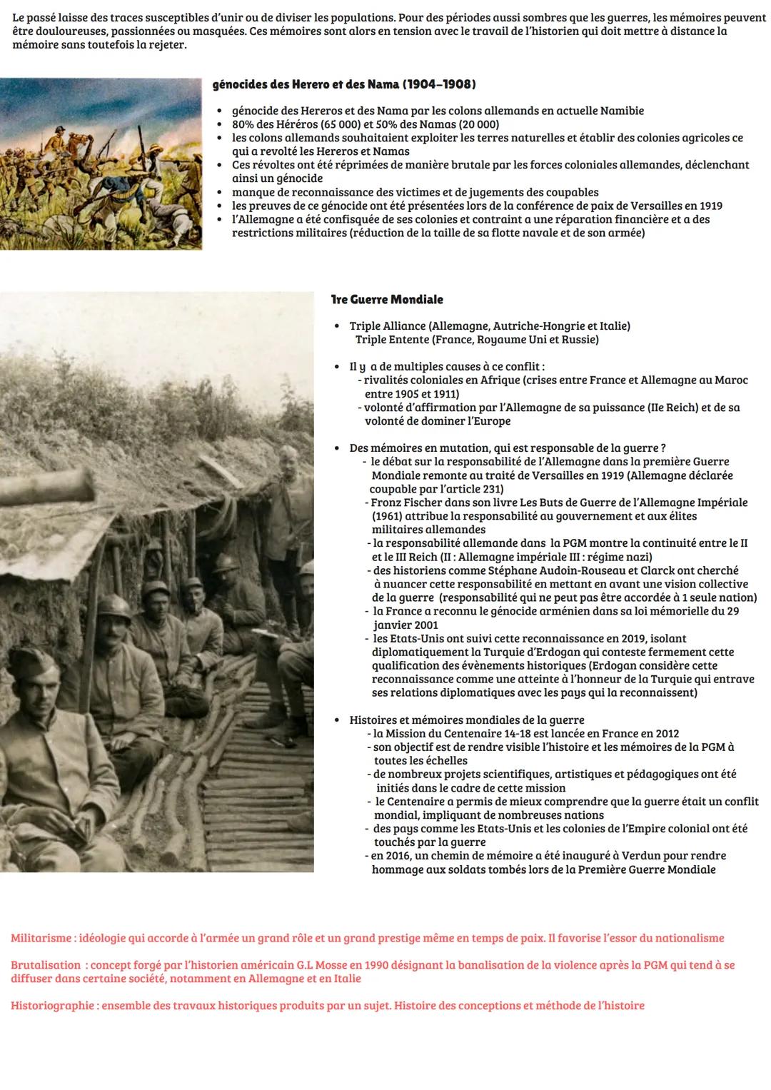 # Thème 4: histoire et mémoires
Chapitre 10: Histoire et Mémoires des conflits
La mémoire et l'histoire sont 2 approches très différentes