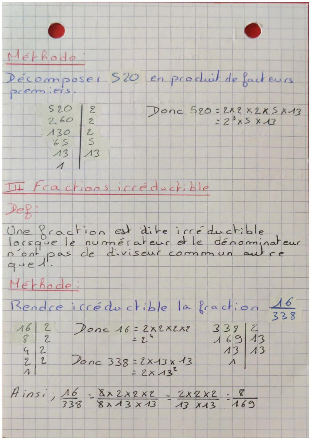 # •Divisibilite
I. Nombres premiers
Def
Un nombre premier est un nombre
entier qui n'a que Plaque & diviseurs 1 et luione
Remarques:
*