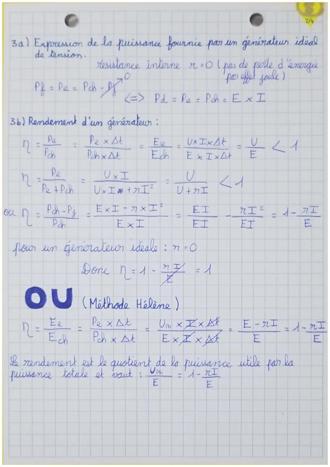 It'spects énergétiques, des
phénomènes électriques
Rappel
Pe = Ux I
• Pe = puissance élec
U= tension aux bornes du récepteur (convertissen)