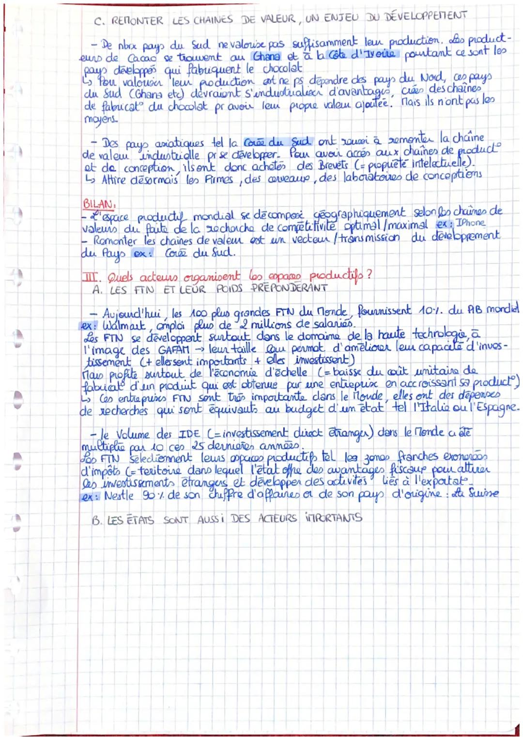 H
Geographie: une diversification des espaces et des acteurs de la production
dans le monde.
chapitre n°1: Les espaces productifs dans le Mo