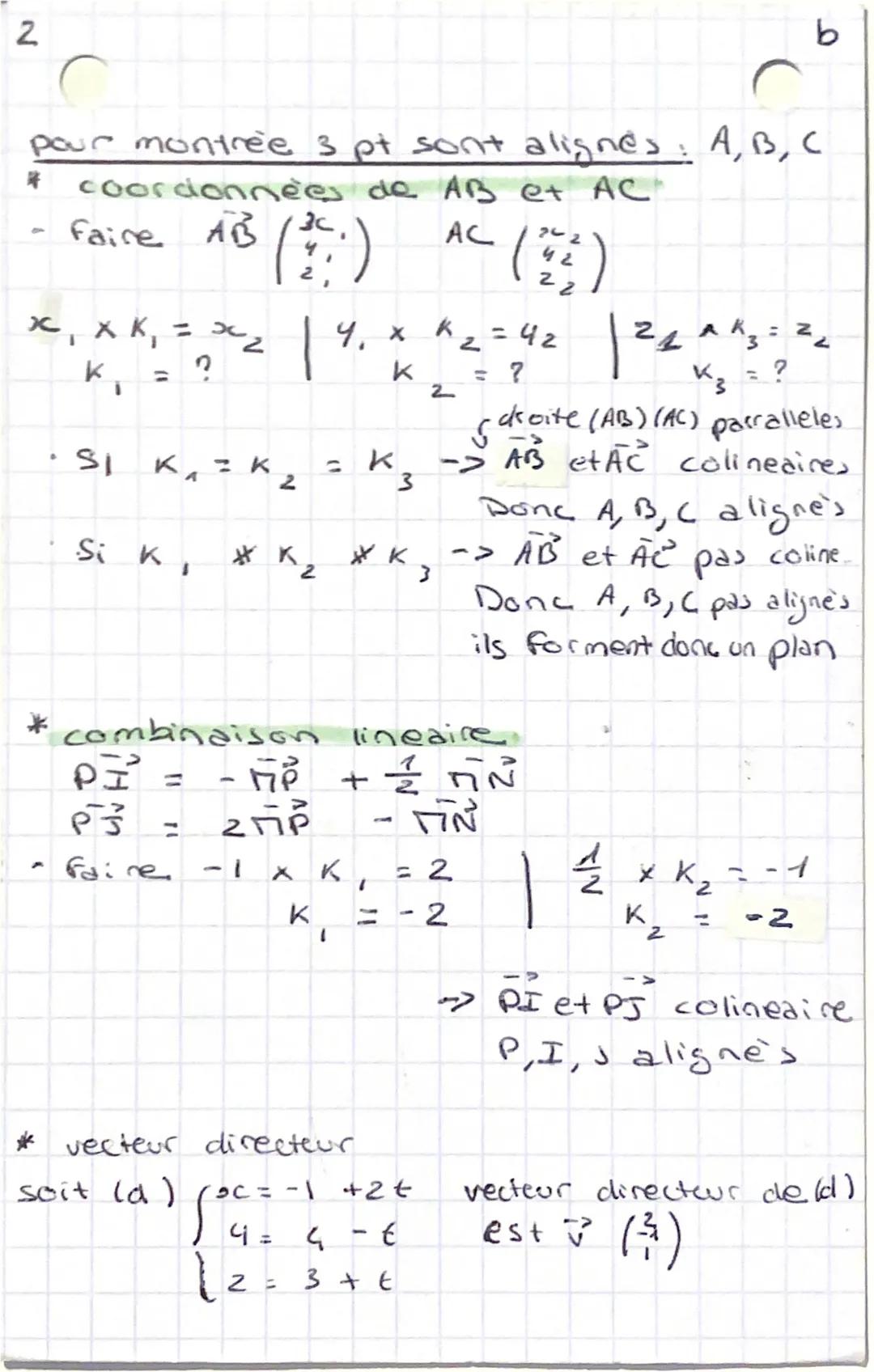 2
relation de chasles:
0²³²= AB e+ √² = BC alors AB² + BC²-AC
alvecteurs colineaires
signifie qu'ils ont la
m direction
et ² colinéaire si i