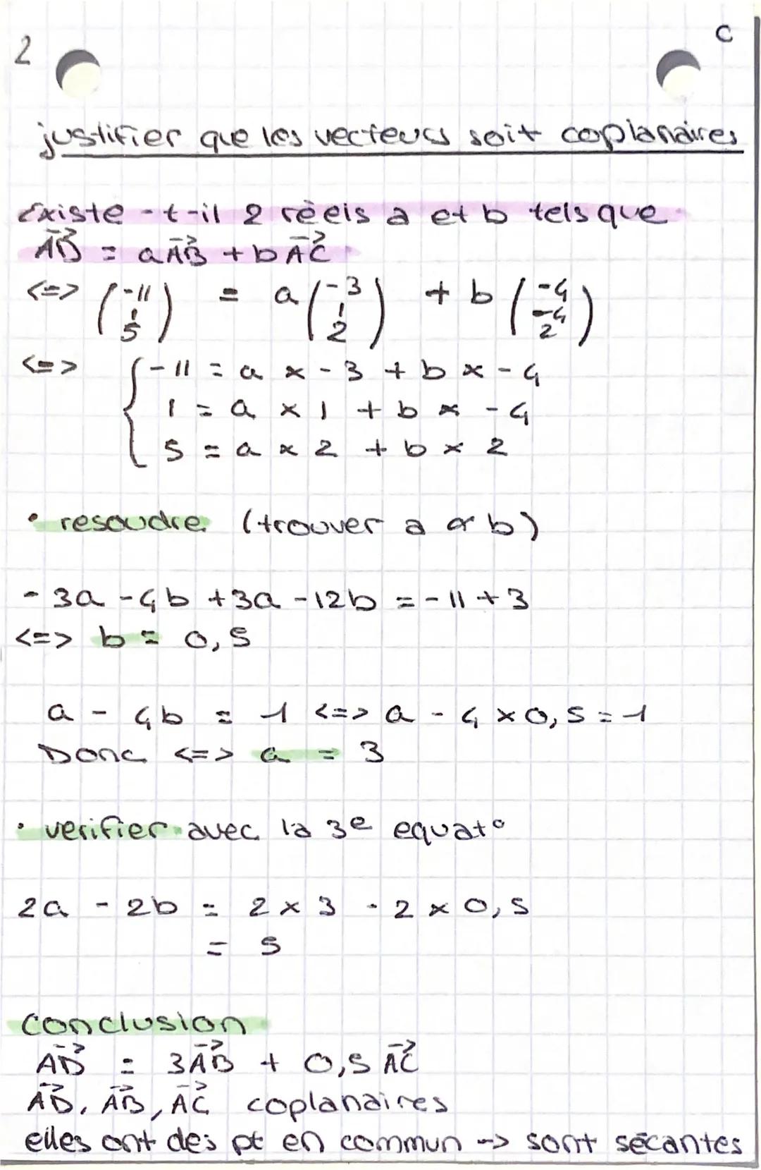 2
relation de chasles:
0²³²= AB e+ √² = BC alors AB² + BC²-AC
alvecteurs colineaires
signifie qu'ils ont la
m direction
et ² colinéaire si i
