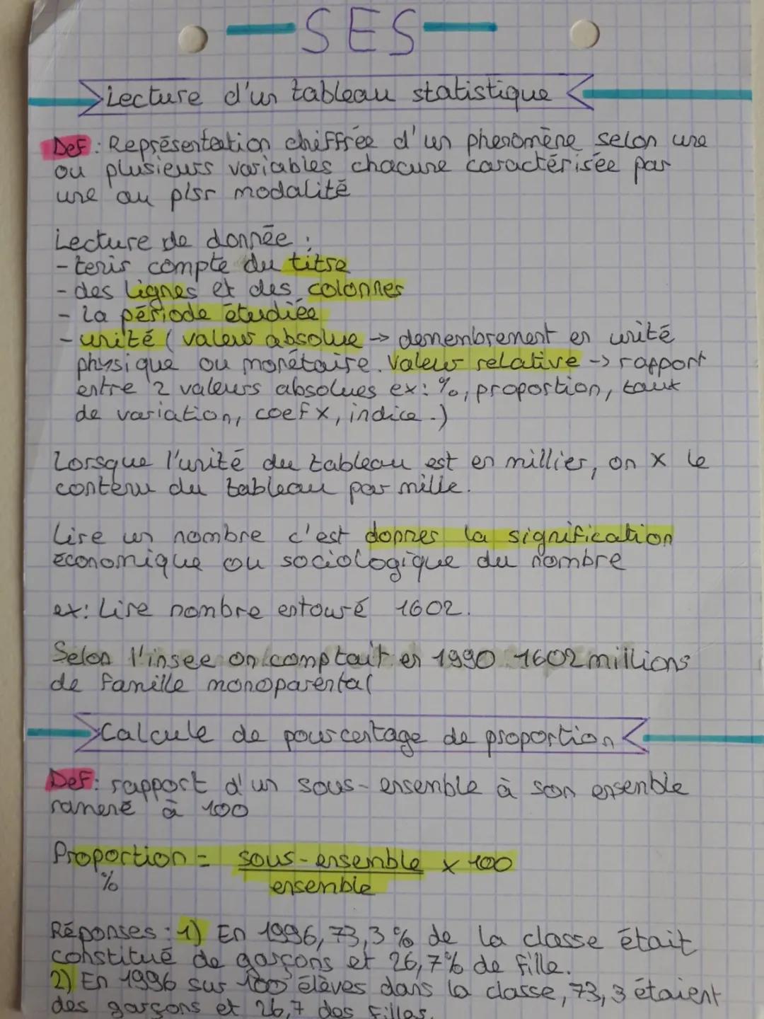 Calculs de variation + lecture tableau statistique + calcule pourcentage de proportion