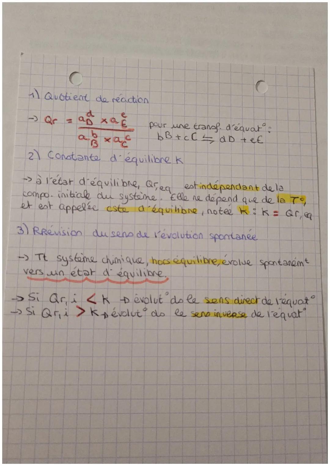 C
I- État final d'une transformat' chimique
4)Transformat totale
Evolut spontanée d'un système
chimique
→lorsque le readif limitant est enti