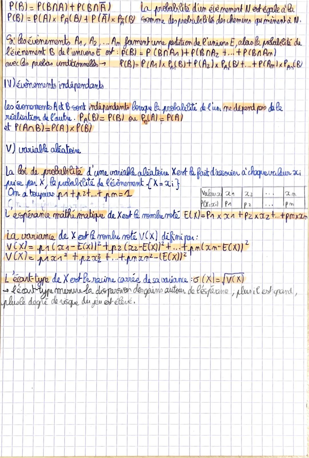 MATHS
CHAPITRE 5 probabilites conditionnelles
11 rappels
• Une expérience aléatoire est une expérience dont les looves sont uniquement dues