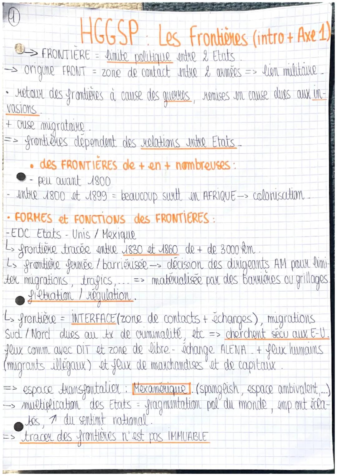 →
HGGSP Les Frontienes (intro + Axe 1)
→FRONTIERE = limite politique entre 2 Etats
origine FRONT = zone de contact entre 2 armées => lion mi