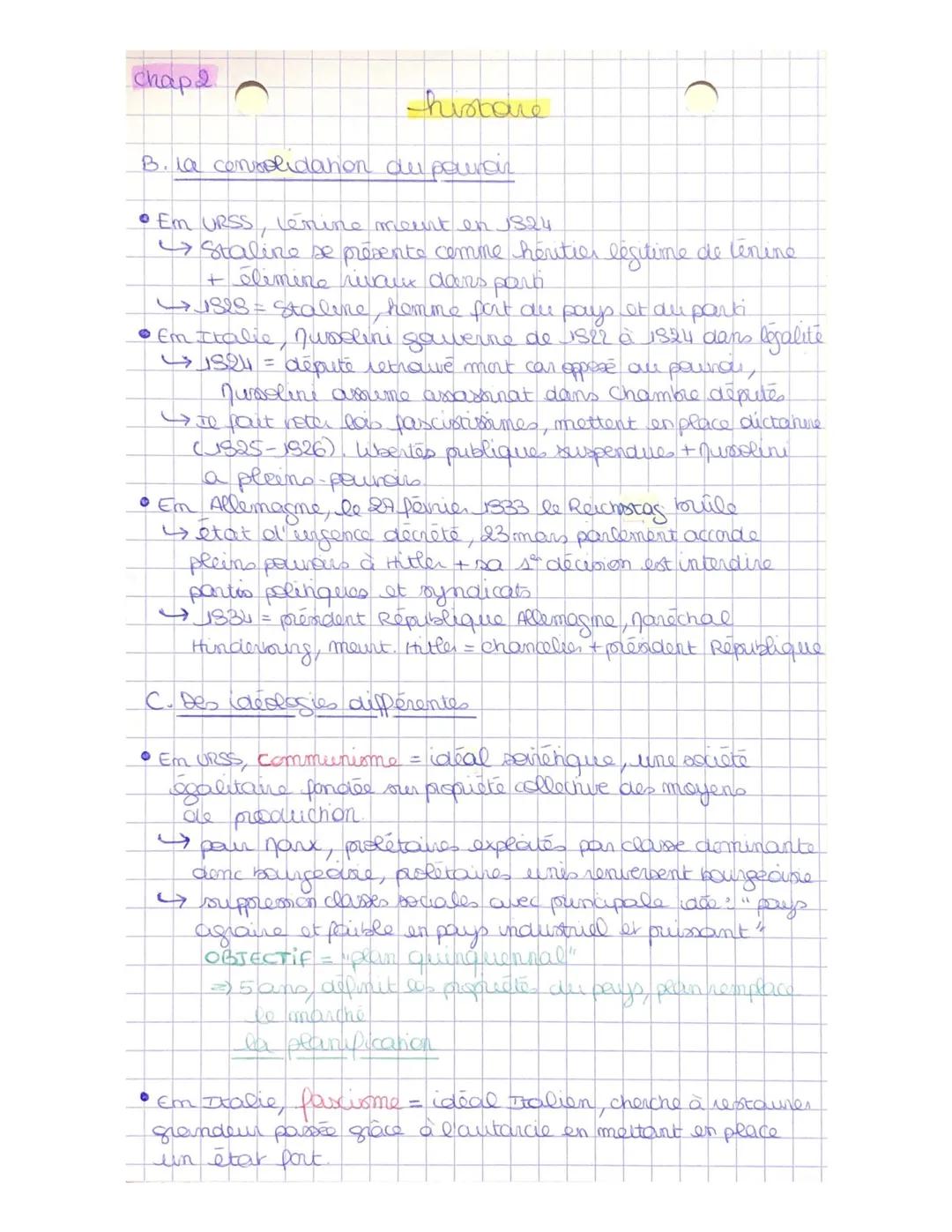 chap 2
histoire
Hannah Arendt: " c'est la terreur qui définit le caractère
fondamental du gouvernement botalitaire"
* le contexte historique