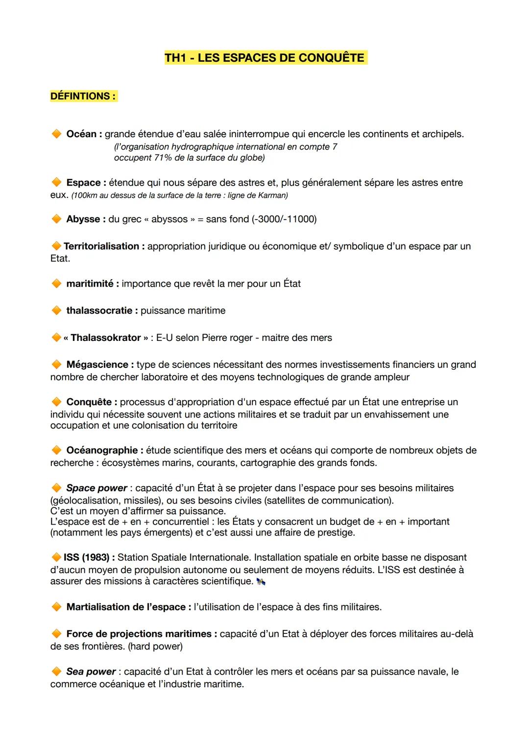 HGGSP Espaces de conquêtes Définitions