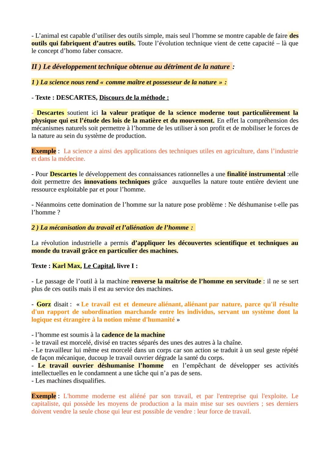 # La technique
I) Définition:
La technique: vient du Grec techné, qui désigne toute production humaine, à la fois les objets
techniques et