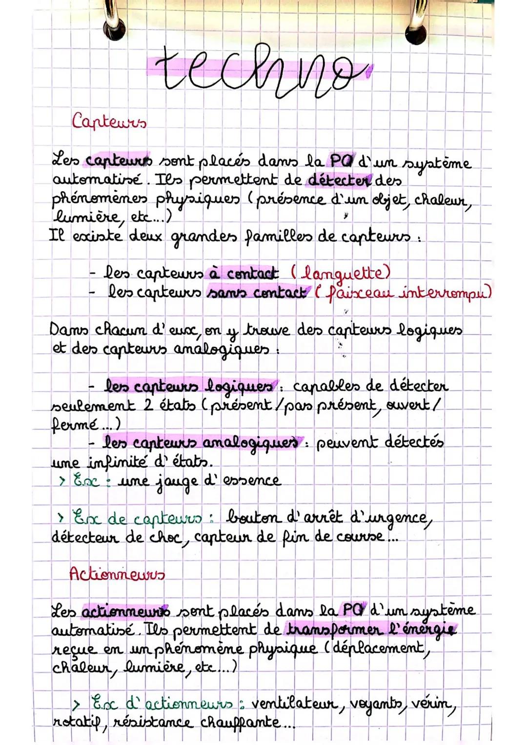 Capteurs et actionneurs