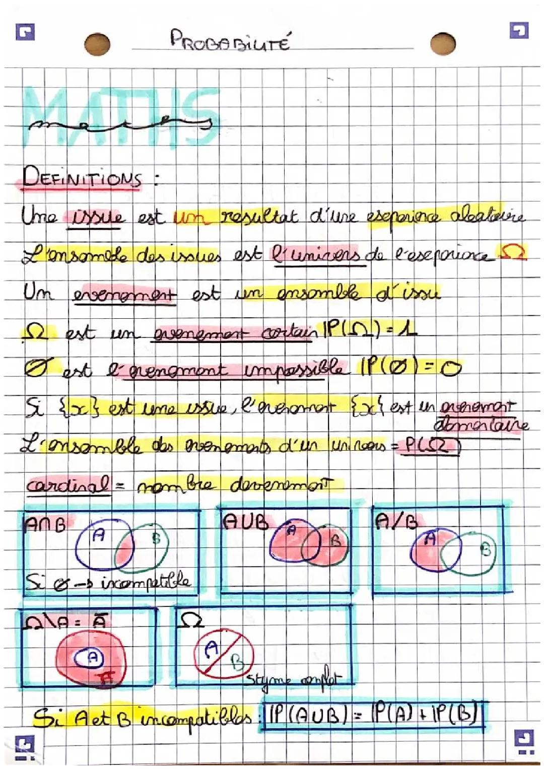 Spe maths- Probabilité