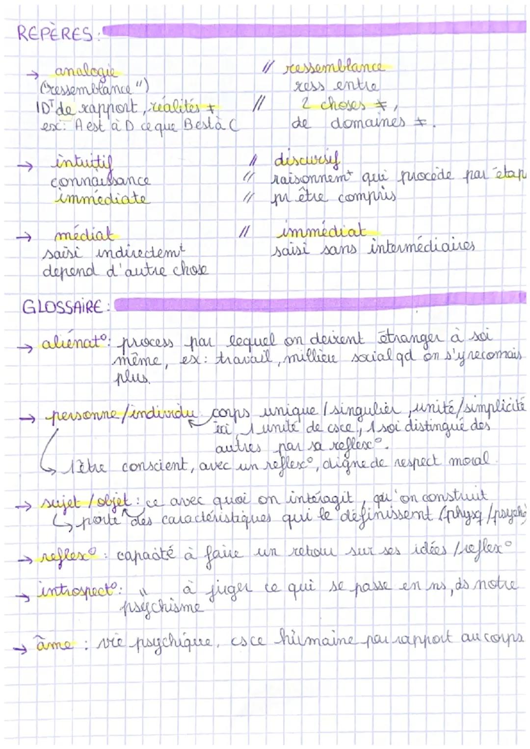 1
philosophie
→ étymologie : -" con ">
→ exemple: 10 sociale (nom Tage)
↓
CONSCIENCE
def:
capacité de se représenter ns même (soi), et de re