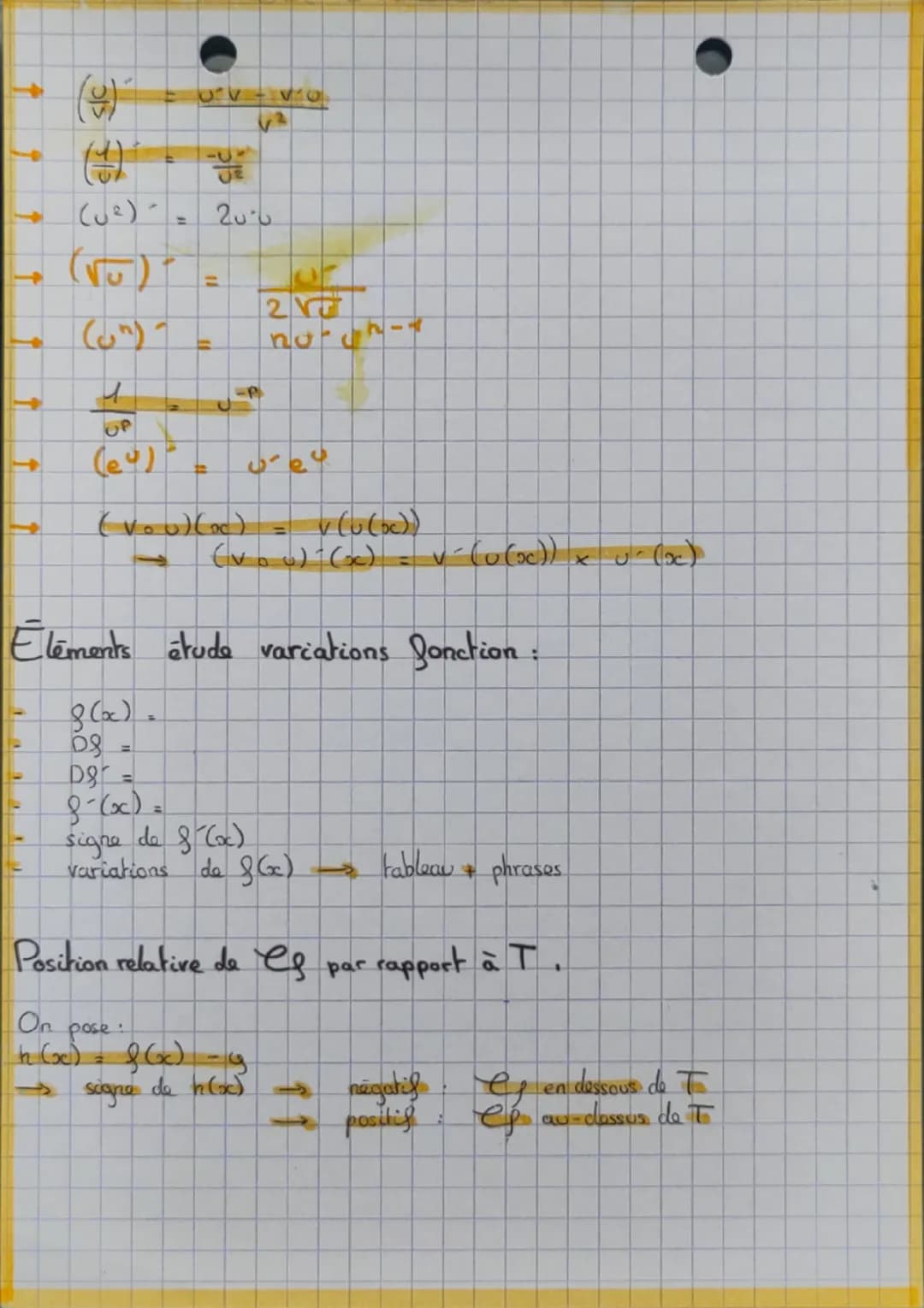 # DERIVATION
Généralités
$\rightarrow$ $t(h) = \frac{g(x_0 + h) - g(x_0)}{h}$
$\rightarrow$ $T_x : y = g'(x_0)(x - x_0) + g(x_0)$
Form