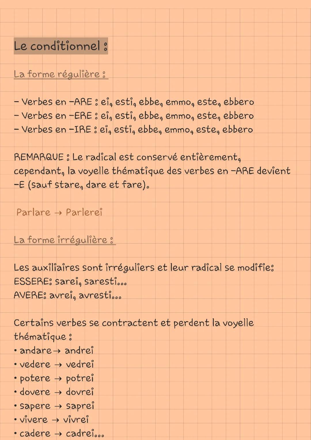 Le conditionnel italien