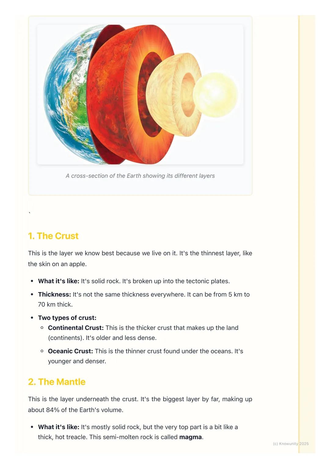 # Inside the Earth
## What's under our feet?
It feels like the ground we stand on is solid, but the Earth is actually made up
of different