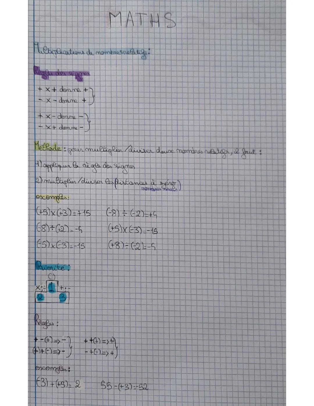 Calculer des nombres relatifs