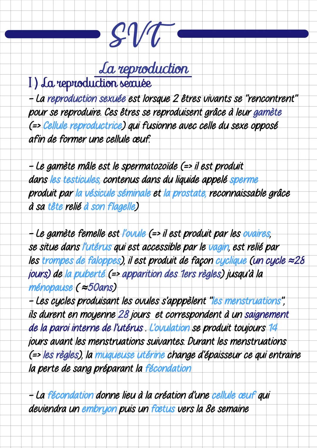 La reproduction sexuée et asexuée