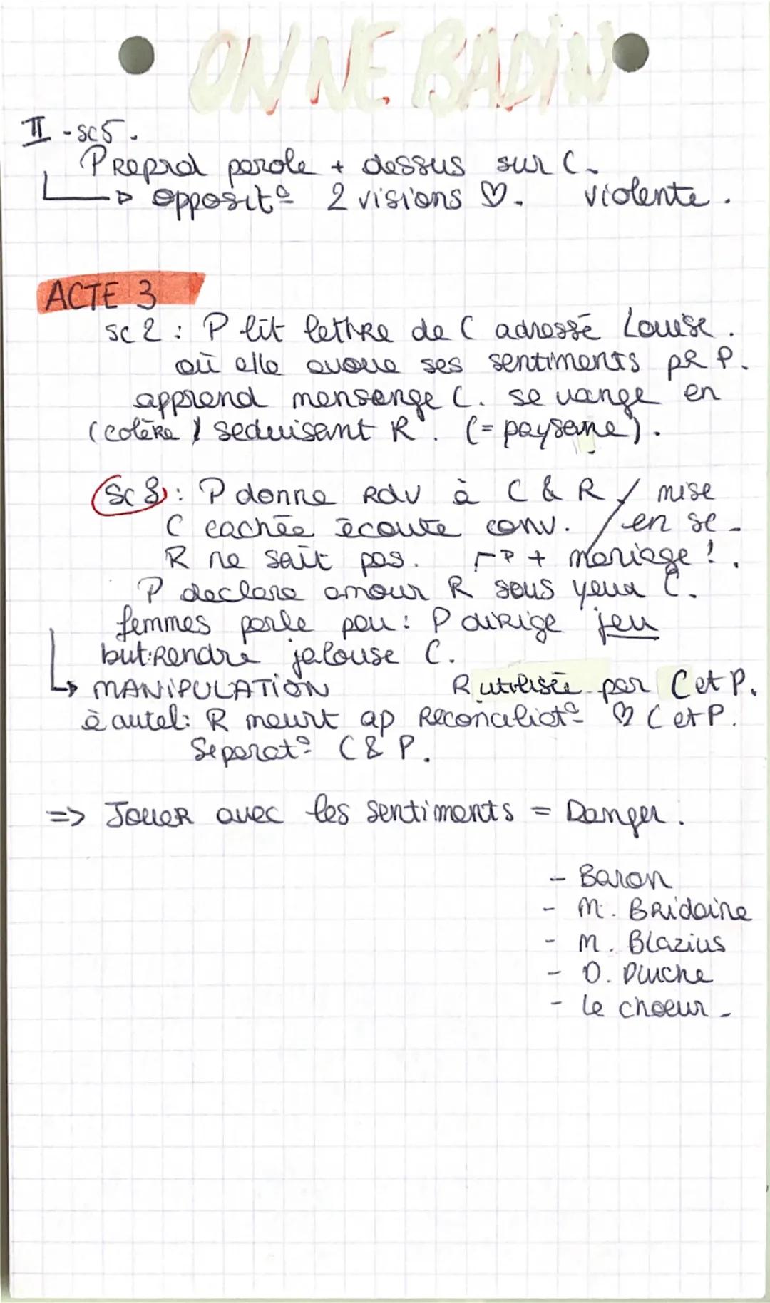 # OEUVRE 1
* Titre : ON NE BADINE PAS AVEC L'AMOUR.
* Auteur : Alfred de Musset
* Date publict : 1834 Théâtre
* Mvmt litt : Romantisme
* G