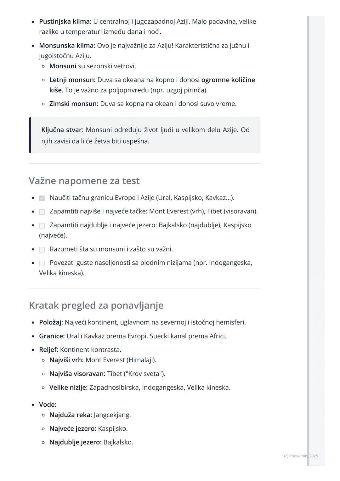 # Azija
Opšte odlike Azije
Azija je najveći kontinent po površini i najnaseljeniji kontinent na svetu.
Zovu je "kontinent kontrasta" jer i