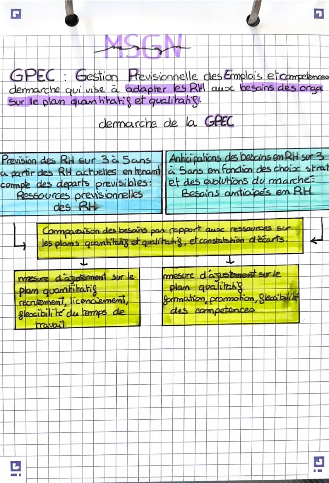 G
GPEC methode permettant d'adapter à court et moyen.
Ferme les emplois, effectifs et competences aux exigences de la
Stratégie des entrepri