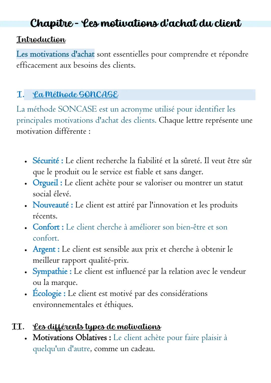 Chapitre-Les motivations d'achat du client
Introduction
Les motivations d'achat sont essentielles pour comprendre et répondre
efficacement a