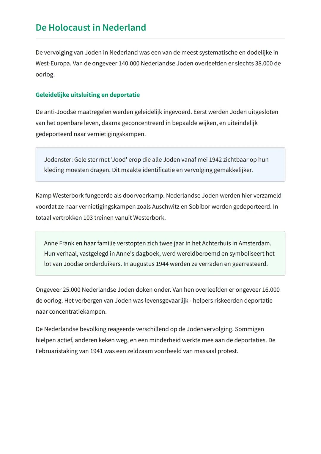 Nederland in de Tweede Wereldoorlog:
bezetting en verzet
De Duitse bezetting van Nederland en het Nederlandse verzet 1940-1945
Geschiedenis