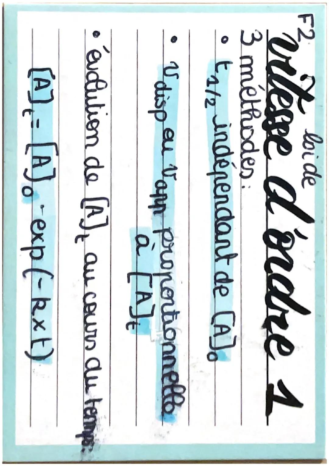 F2
les facteurs cinétiques
→ ensemble des para qui agissent
sur la rapidité d'ure reaction.
Réaction: entitées entrent en colli-
sion: choos