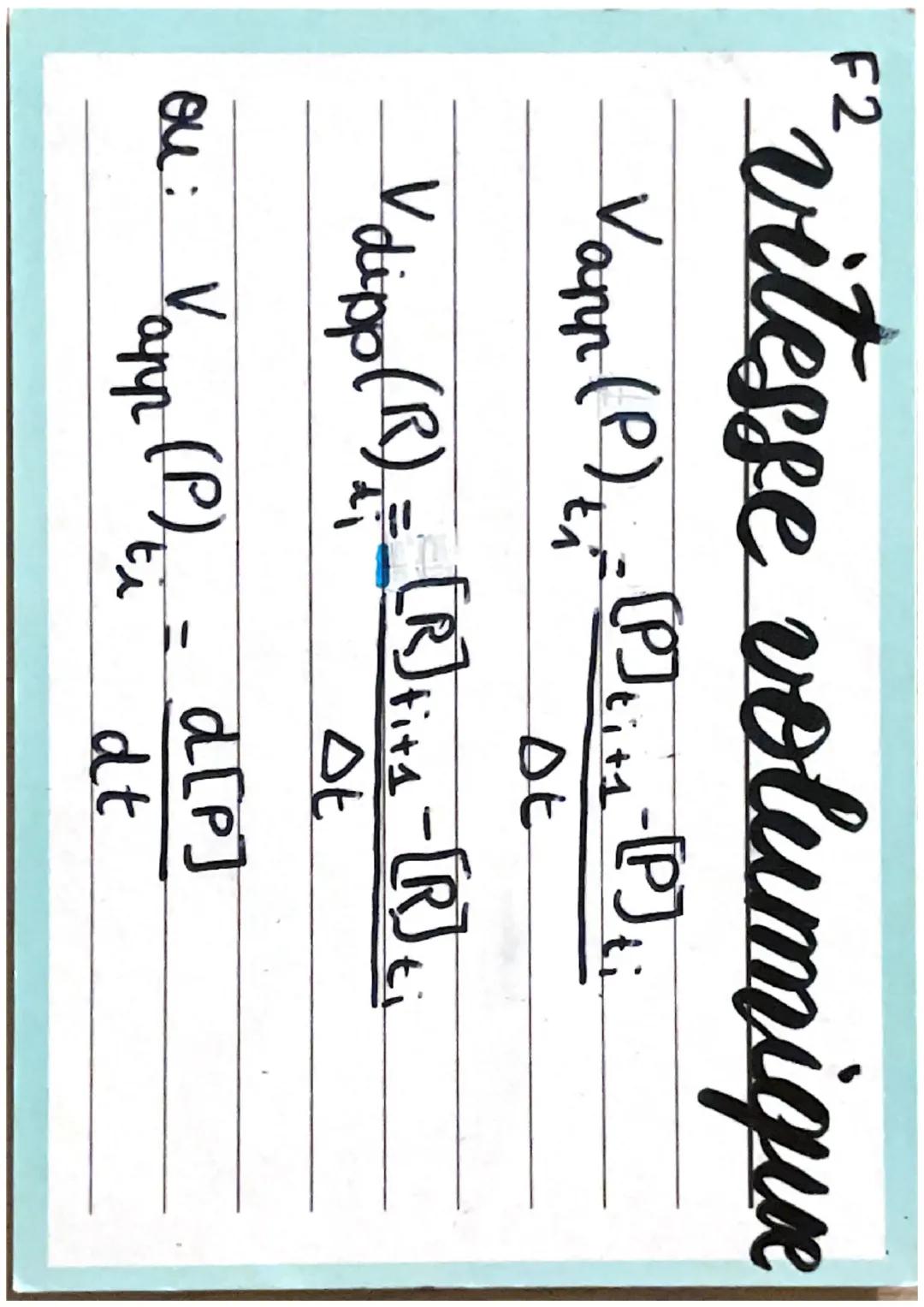 F2
les facteurs cinétiques
→ ensemble des para qui agissent
sur la rapidité d'ure reaction.
Réaction: entitées entrent en colli-
sion: choos