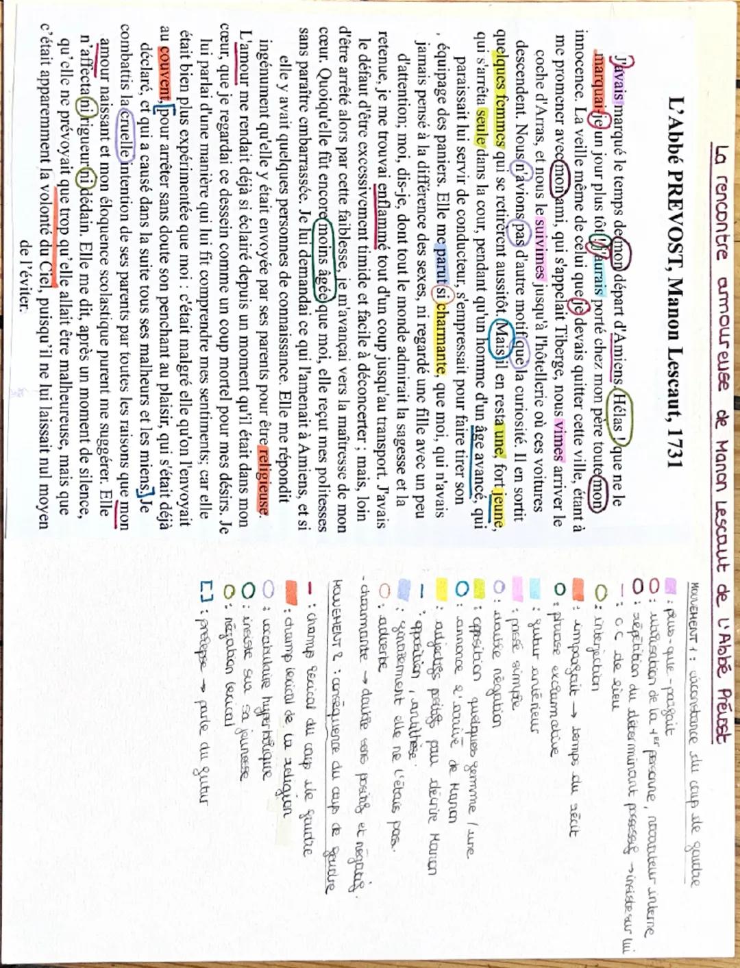 « La rencontre amoureuse » dans Manon Lescaut de l’abbé Prévost