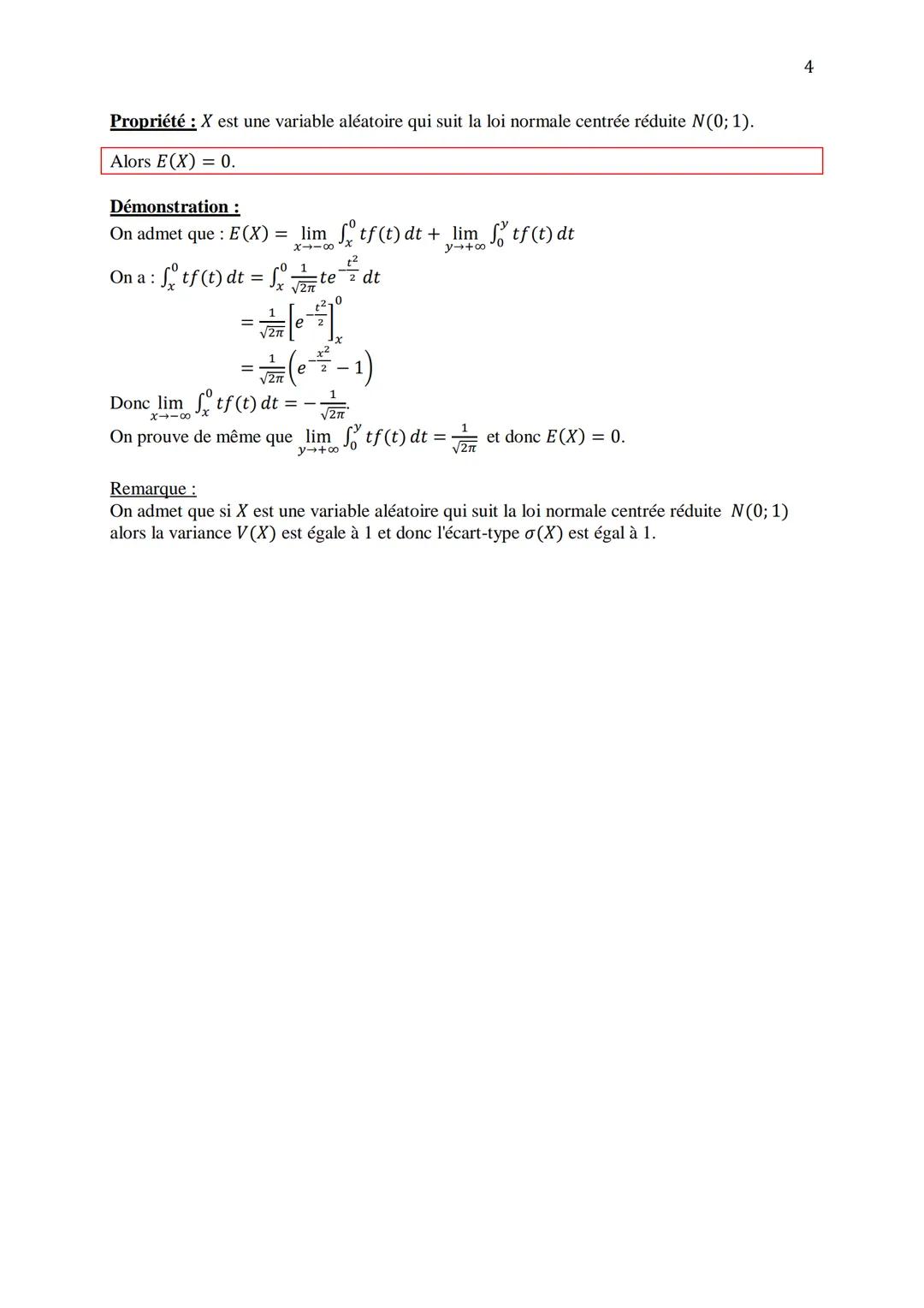 Lois de probabilités continues (à densité)
I) Définition et propriétés
Définition: Soit à un réel strictement positif.
La loi exponentielle