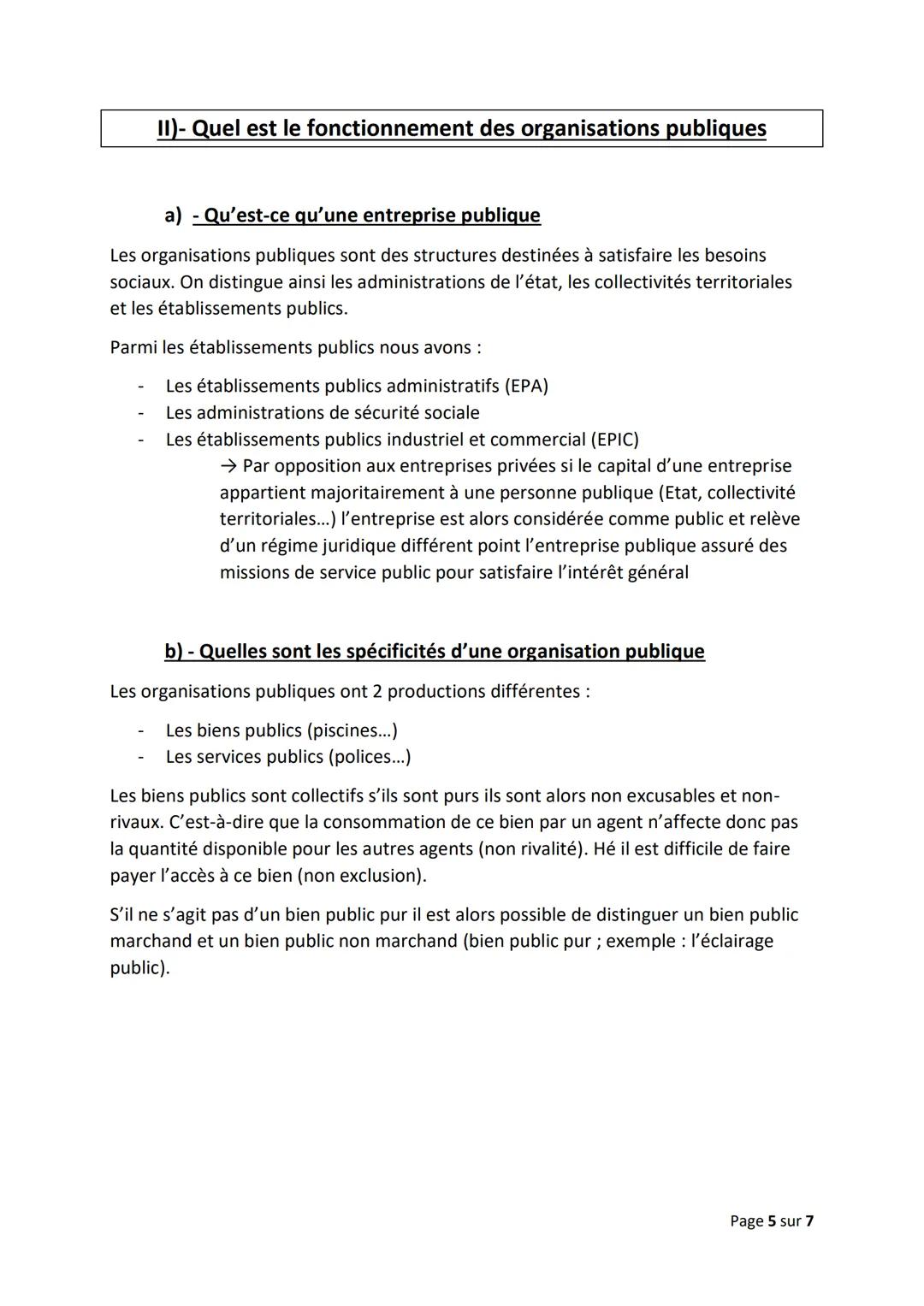 Chapitre 2) Comment appréhender la diversité des organisations
Page 1 sur 7 # 1)- Comment identifier les critères et les spécificités des e