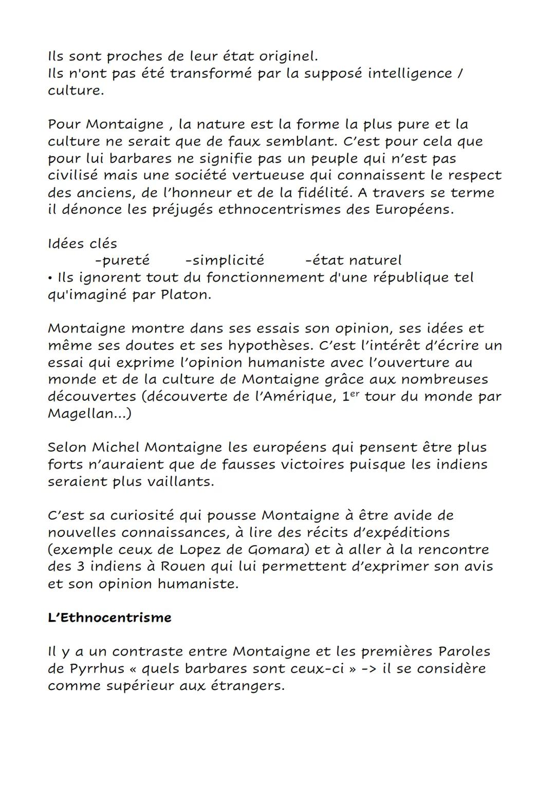 # Des Cannibales
Auteur: Michel de Montaigne
Dale:1580
Genre: Essais (genre argumentatif)
Il a écrit 107 essais.
Parcours: Littérature d'i
