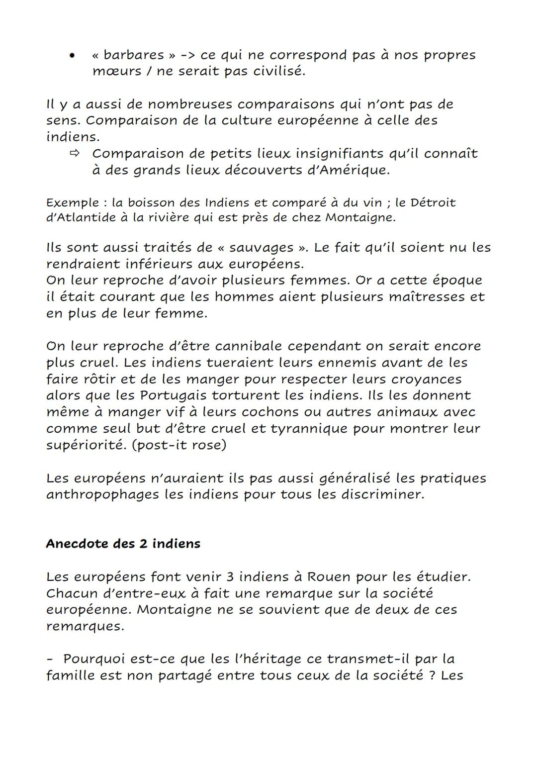 # Des Cannibales
Auteur: Michel de Montaigne
Dale:1580
Genre: Essais (genre argumentatif)
Il a écrit 107 essais.
Parcours: Littérature d'i